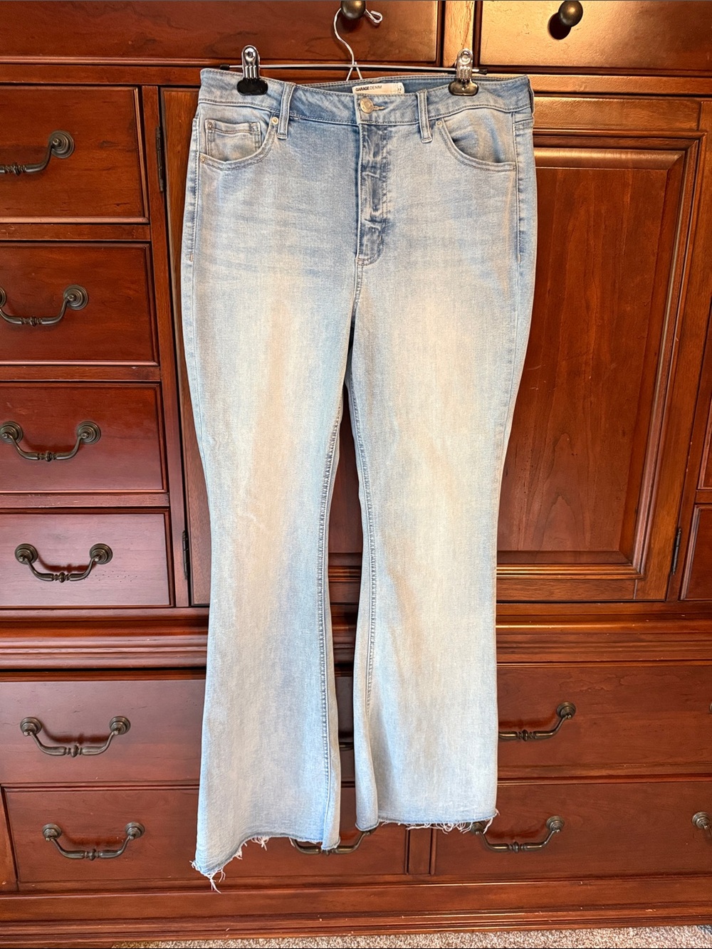 Garage Light Wash Evase Flare Stretch Jeans, 13/31